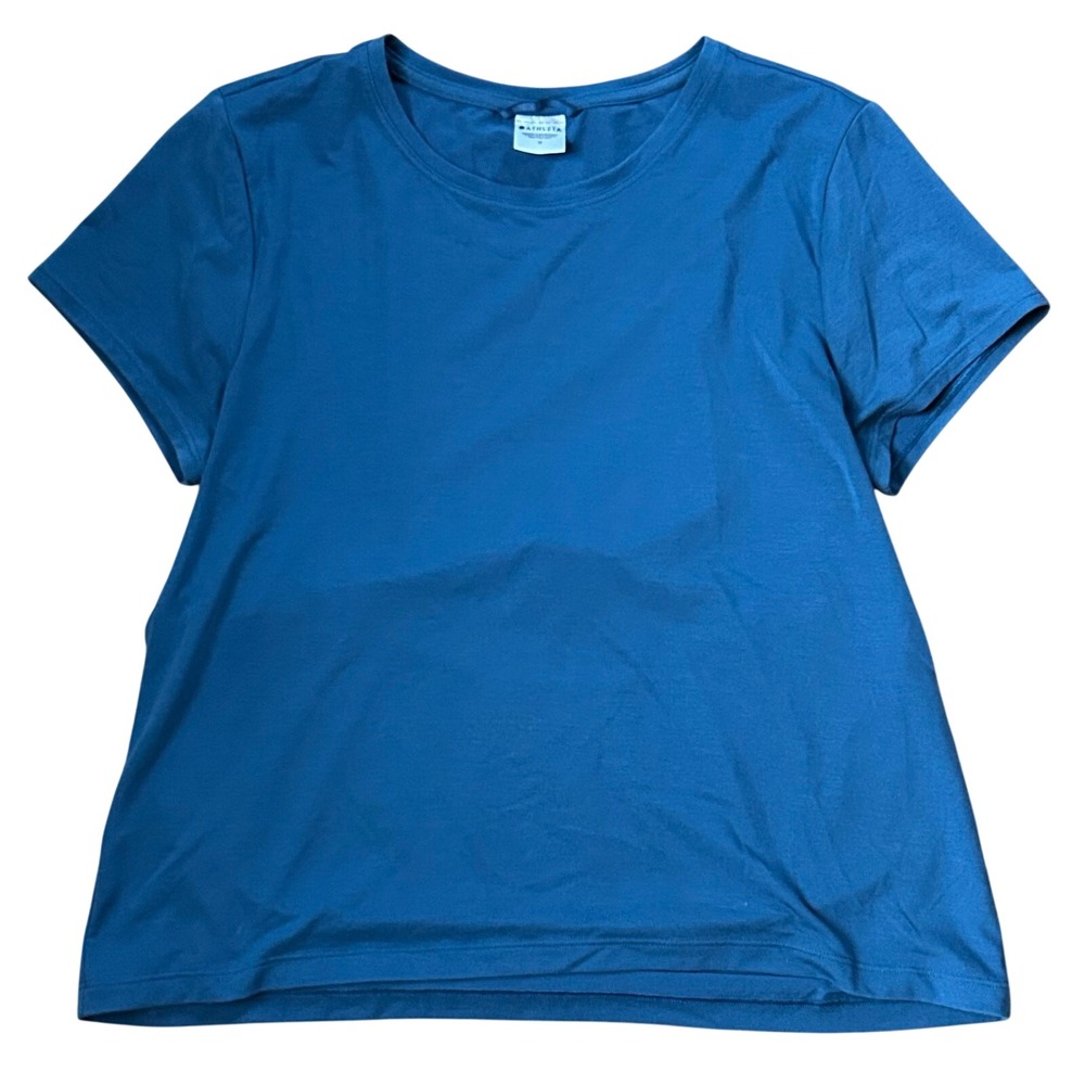 Athleta Womens Blue‎ Short Sleeve Ventilated Back Performance Tee Size M
